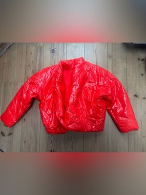 Yeezy Gap Red Puffer Jacket Oversized Unisex Coat